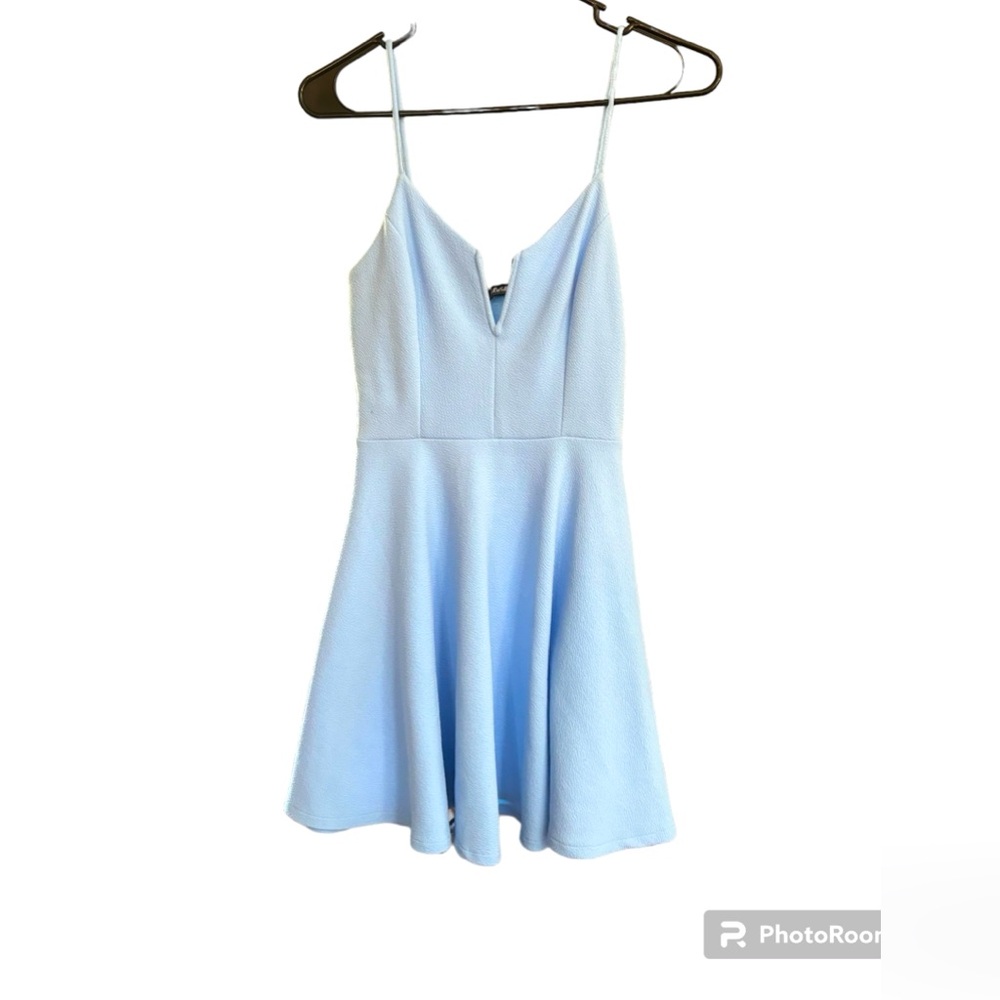 Lulu’s Mini Dress Spaghetti Straps Baby Blue Size Small - Picture 3 of 7